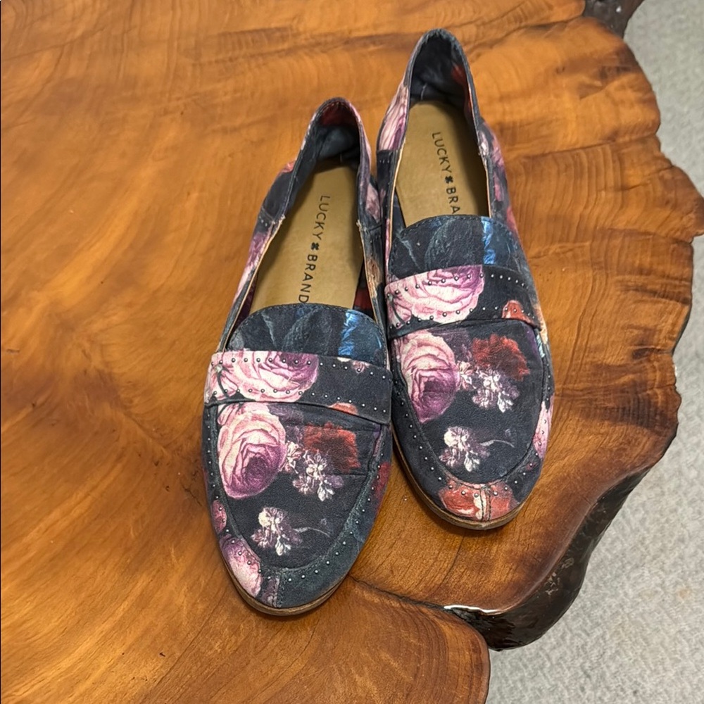 Lucky Brand Women's Floral Loafers - Blue and Pink